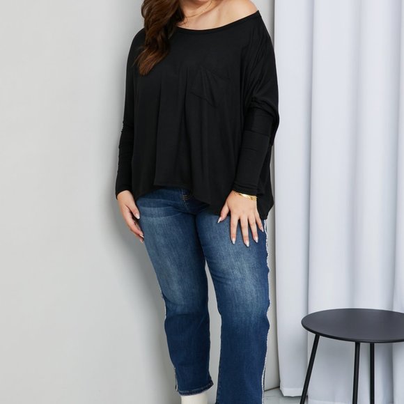 Zenana Full Size Round Neck Pocket Long Sleeve Top - Picture 6 of 10